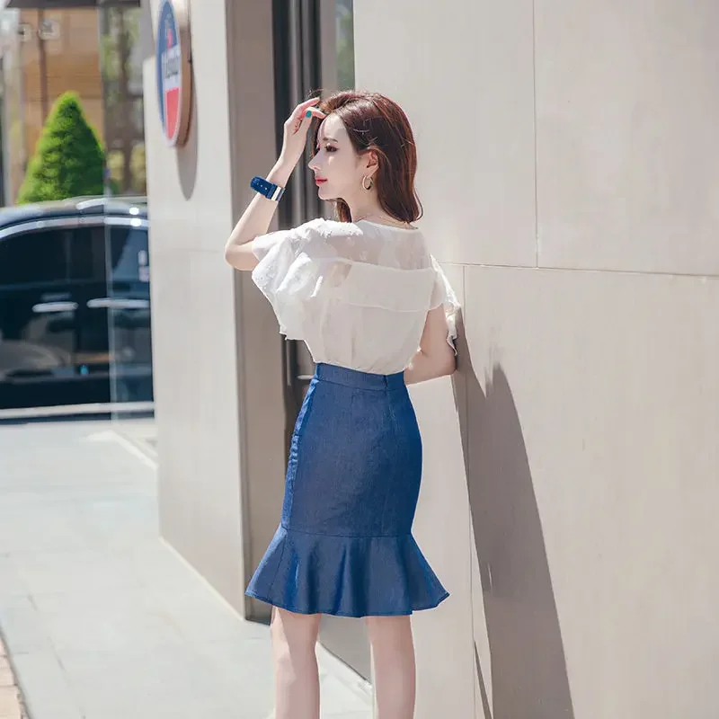 Female Outfits Lightly Cooked Short Sleeve Skirt Kawaii Women\'s Two Piece Set Korean Style Clothing New Arrivals Vintage Jacket