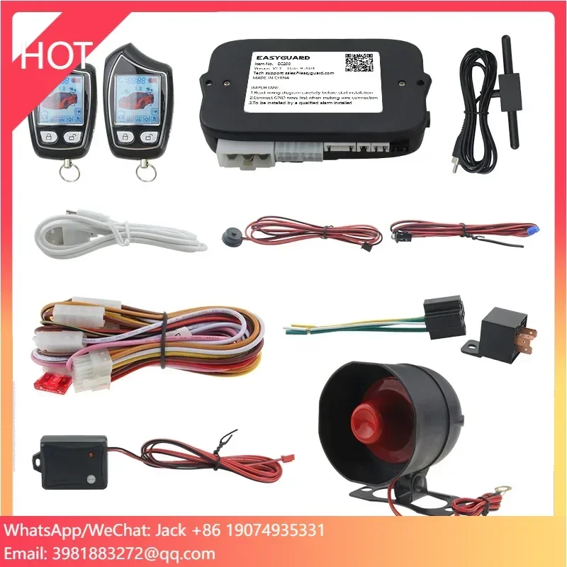 

EASYGUARD EC208 LCD Pager Display 2 Way Car Alarm System With Vibration Warning Rechargeable Lcd Remote