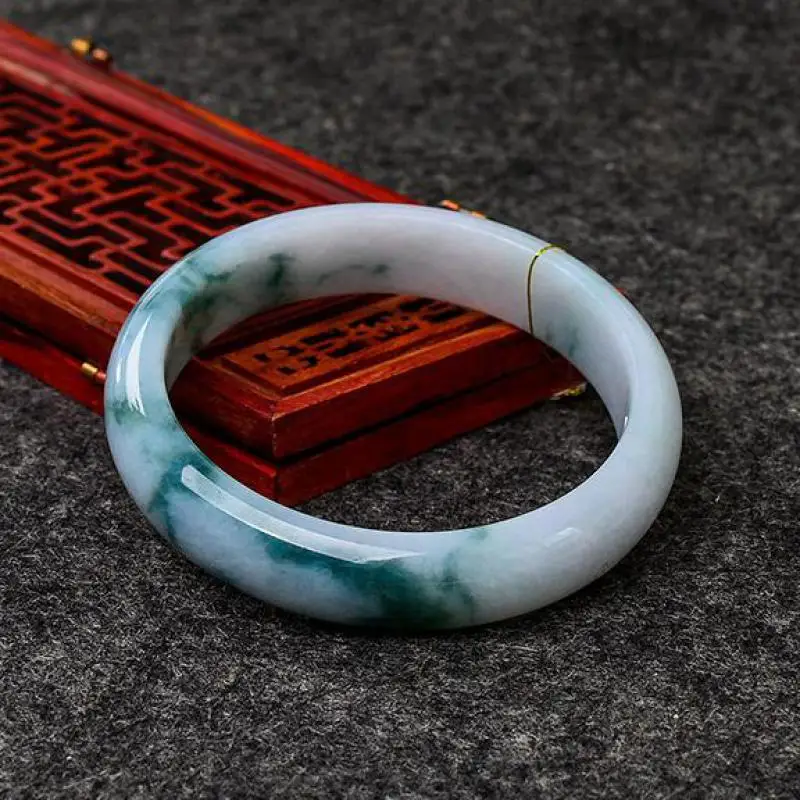 

Genuine Grade A Myanmar Jadeite Ice Floating Jade Bangles Women Healing Gemstone Fine Jewelry Natural Burma Jade Bangle Bracelet