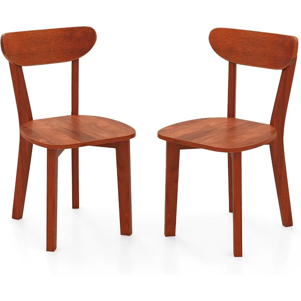 

Giantex Wooden Dining Chairs Set of 2, Kitchen Chairs w/Curved Backrest & Solid Rubber Wood Frame, Mid Century Diner Chairs, Arm