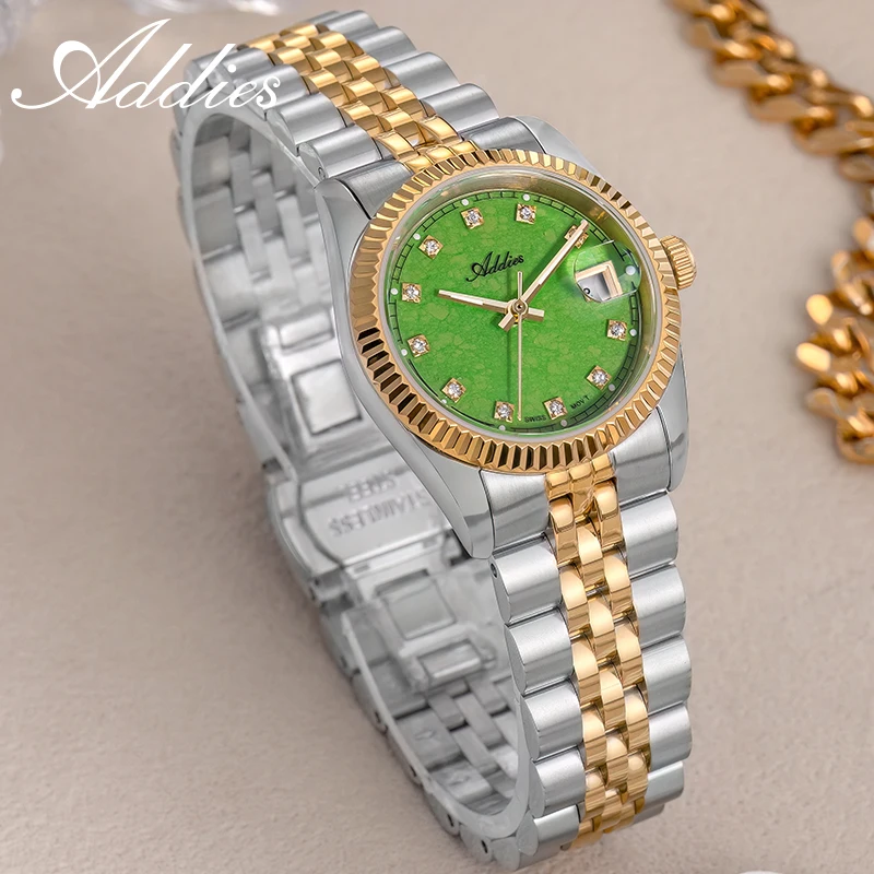 ADDIES Luxury Woman Watches 316L Stainless Steel Sapphier Crystal BGW9 Luminous 5Bar Waterproof Fashion Ladies Watch Gift 28mm