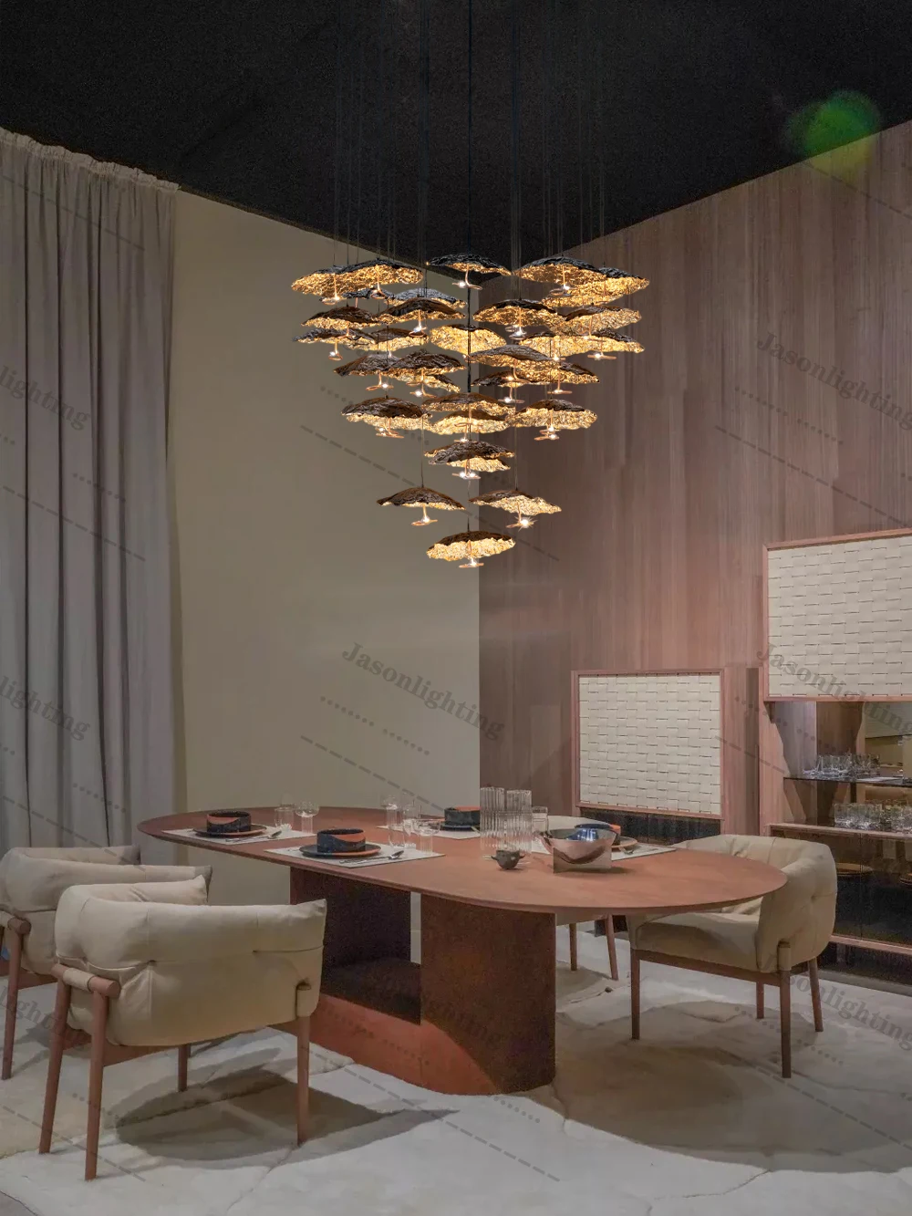 The Golden Jellyfish Copper Collection Dimming LED Copper Pendant Light Suspension Luminaire Lampen For Foyer Dinning Room