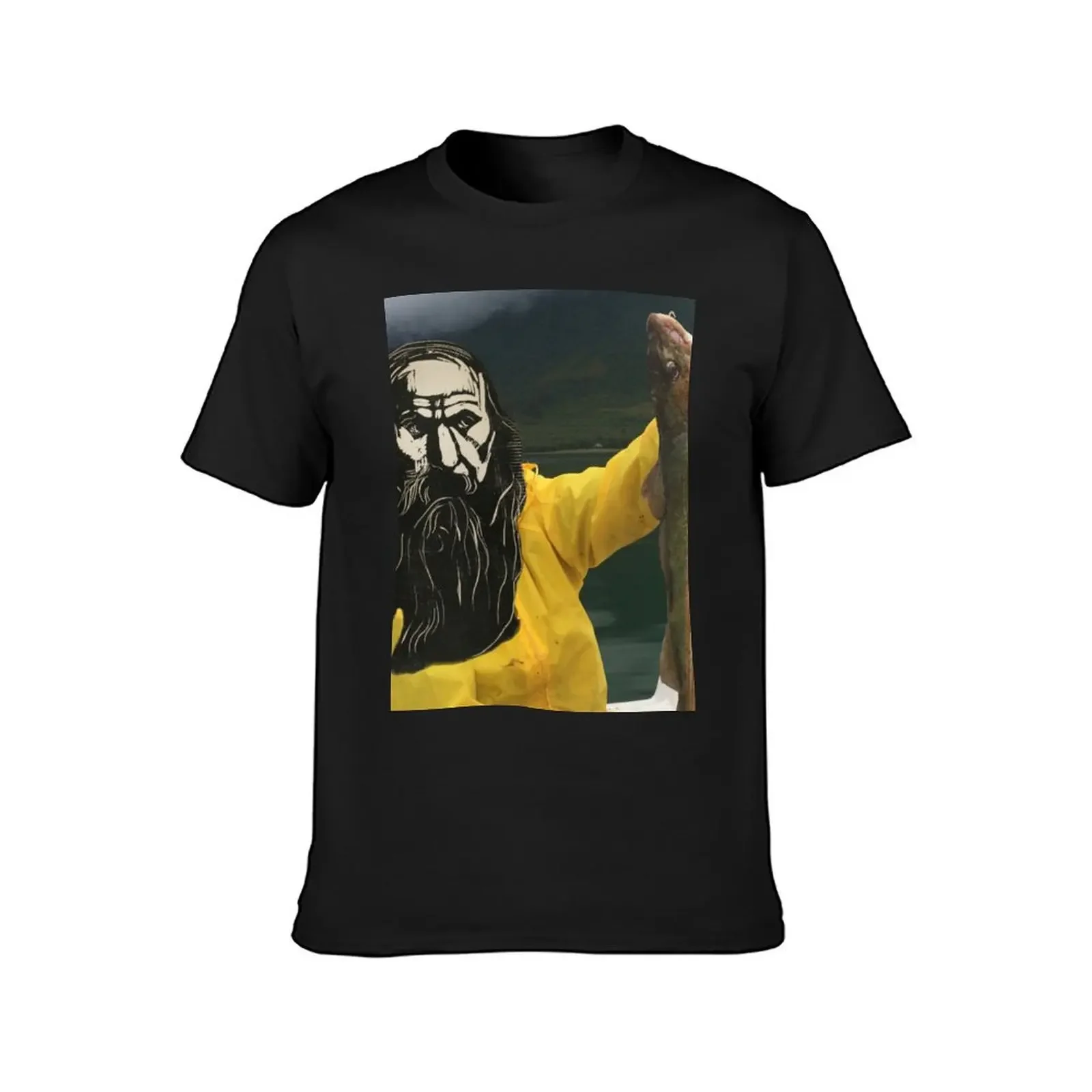 Old Fisherman Munch Collage T-shirt summer tops sweat Men's t-shirts