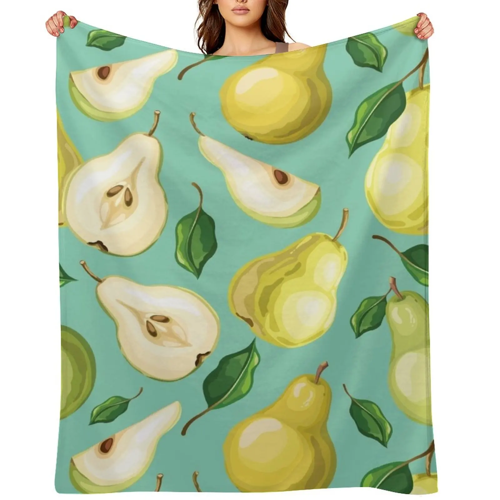 

Pears... Fresh, Sweet And Delicious Throw Blanket Single Luxury Throw Bed Fashionable Soft Blankets