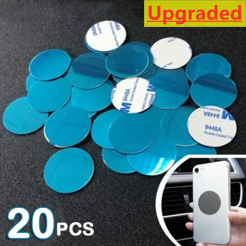 20pcs Universal Mount Metal Plate with Adhesive Magnetic Mount Car Holder Replacement Metal Plate Kit Magnet Mobile Phone Stand