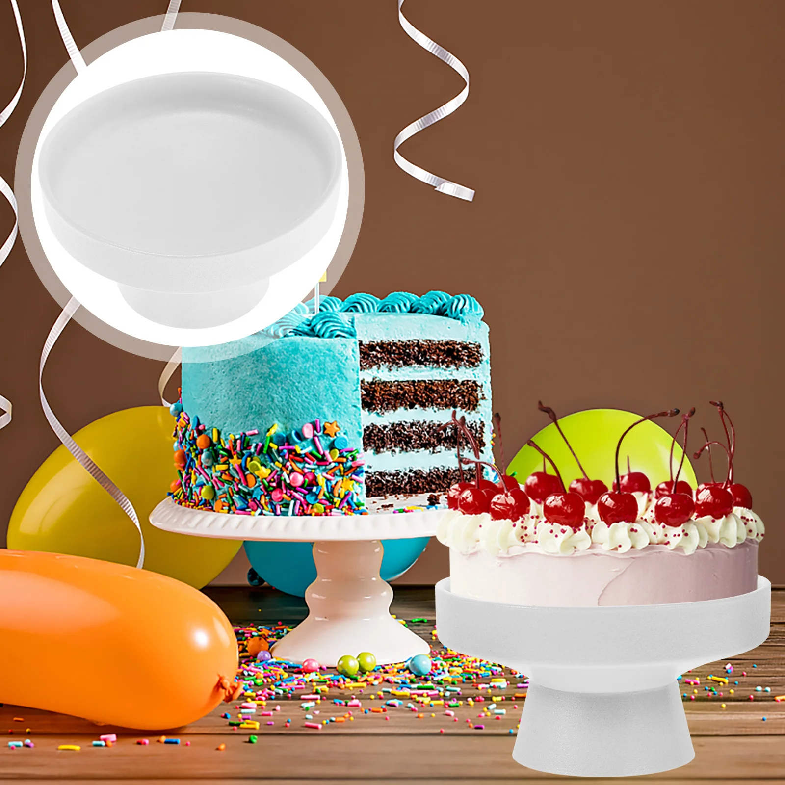 

Cake Stand Footed Porcelain Fruit Tray Multi-Function Food Holder for Parties Birthdays Tea Time Decorative Fruit Serving Snack