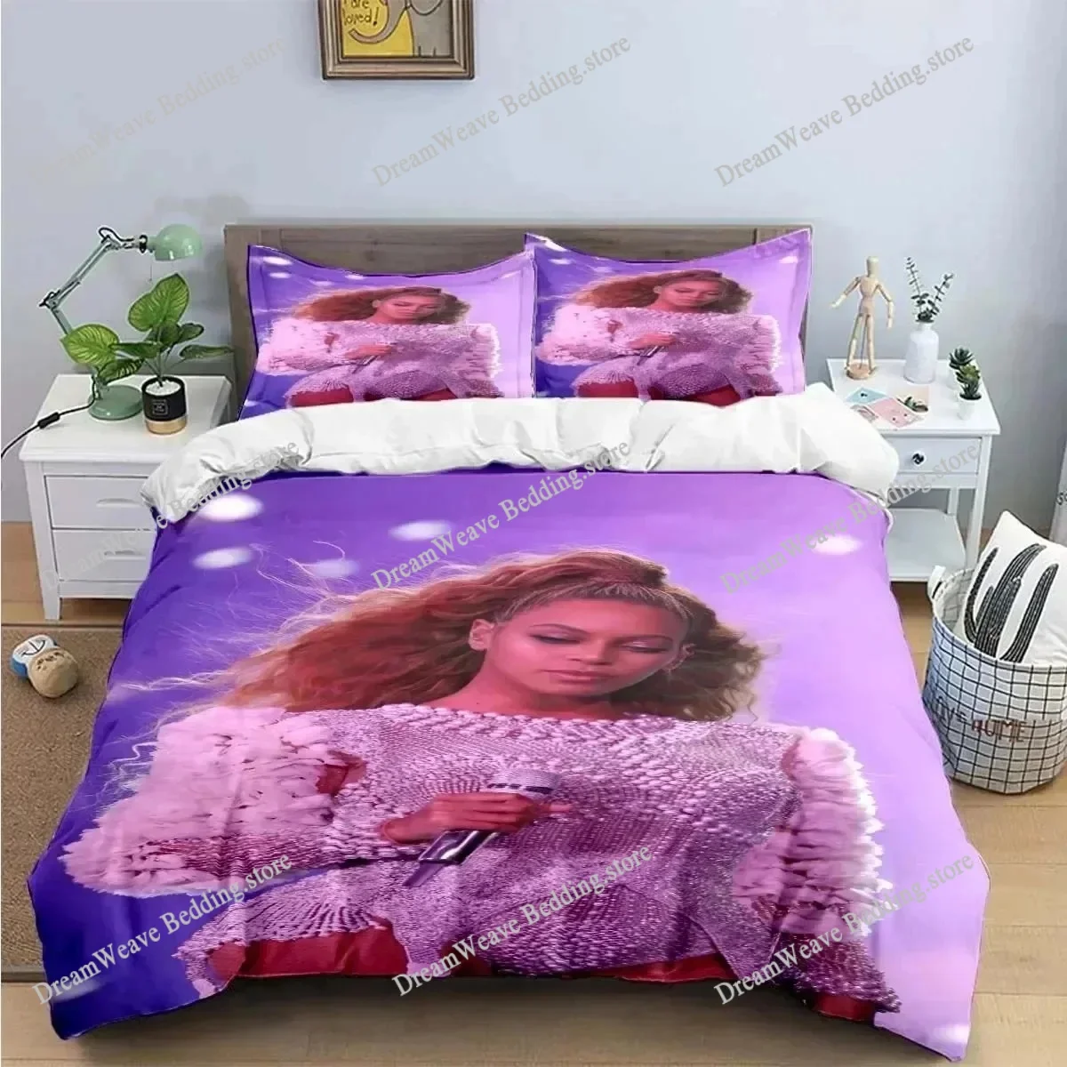 

3D Print Pop Female Singer B-Beyonce Bedding Set Duvet Cover Bed Set Quilt Cover Pillowcase Comforter King Queen Size Boys Adult