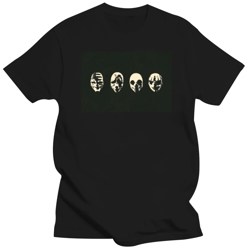 Men t-shirt Payday 2 Masks Black And White T Shirt tshirt Women t shirt