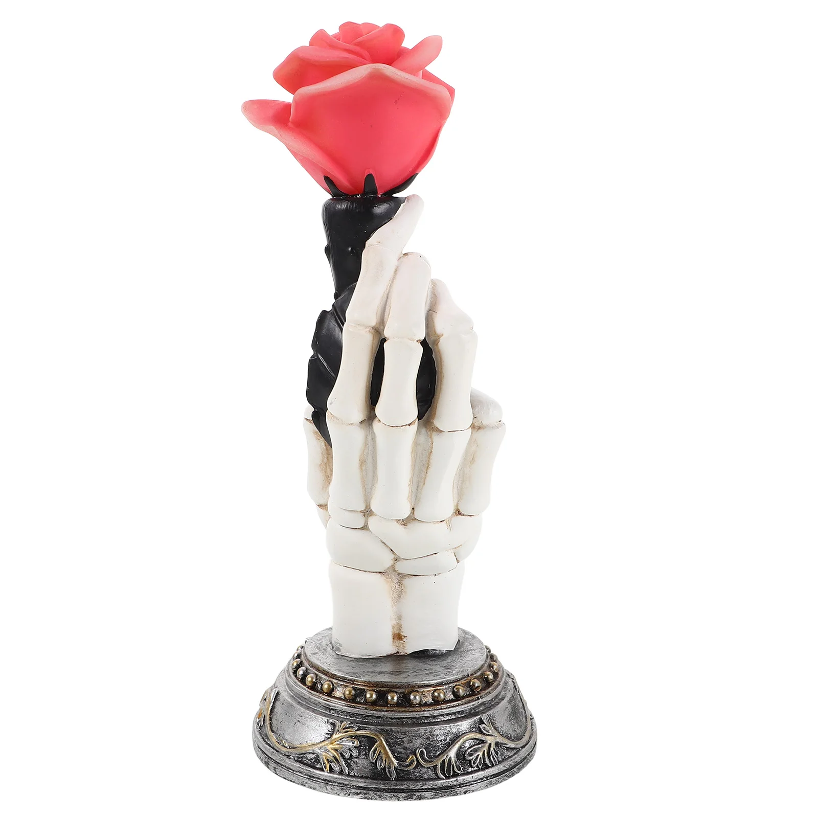 

Halloween Decor Hand Bone Decoration Lamp Gothic Rose Skull Day of The Dead Figurines Home Epoxy Resin Valentine