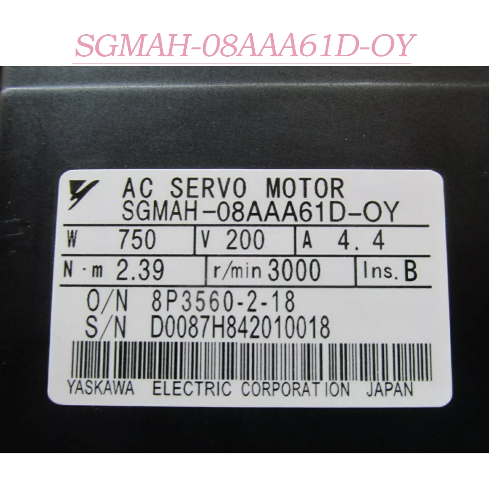 Brand New Original Servo Motor SGMAH-08AAA61D-OY