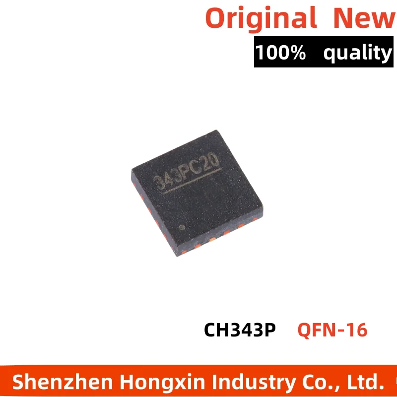 

5-10 pieces New patch CH343P silk screen 343P package QFN-16 USB to high-speed serial port chip