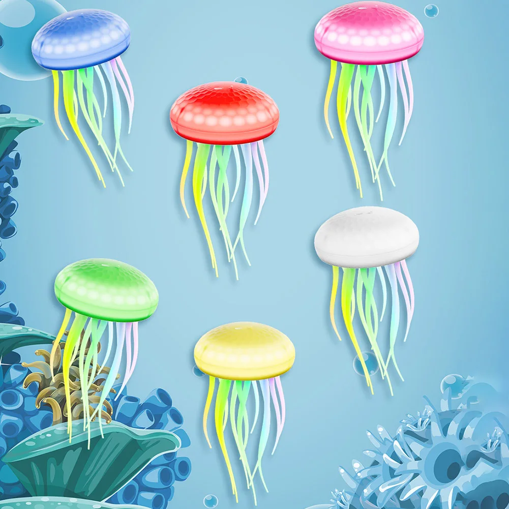 LED Jellyfish Night Light RGB Gradient Pendant Lightings Cute Jellyfish Night Light Type-C Charging Ambient Night Lamp for Home