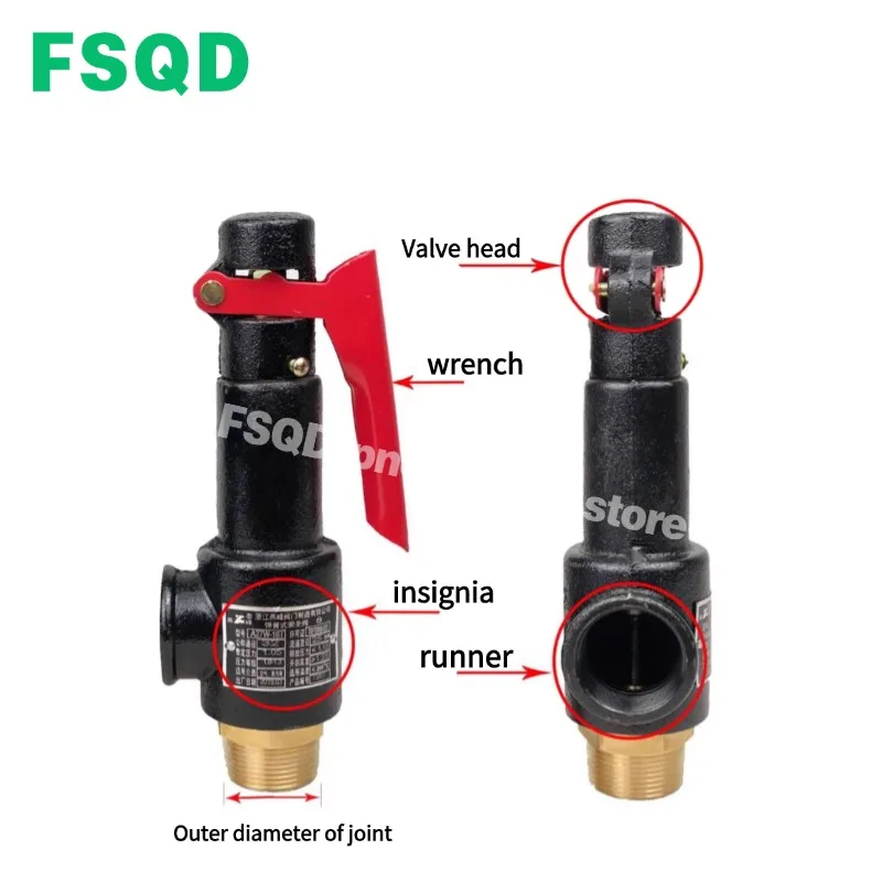 Gas storage tank boiler safety valve A27W-10T/16T  DN15 DN20 DN25 DN32 DN40 Spring type A28H-16T tool