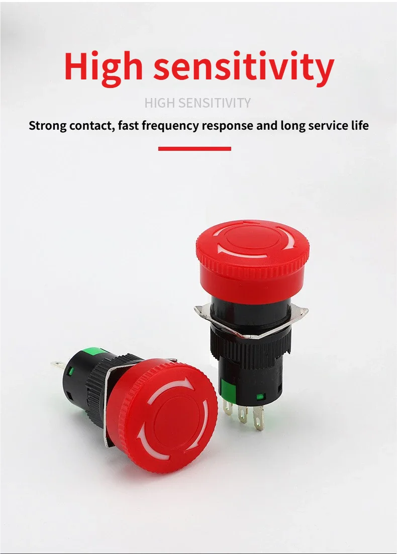 5 قطعة/دفعة La16-zs الطوارئ ، زر الطوارئ 40 85 ℃ 100000 مرة Abs 100 لحام لا شيء زر إنذار الطوارئ بيع إنذار المسنين #4