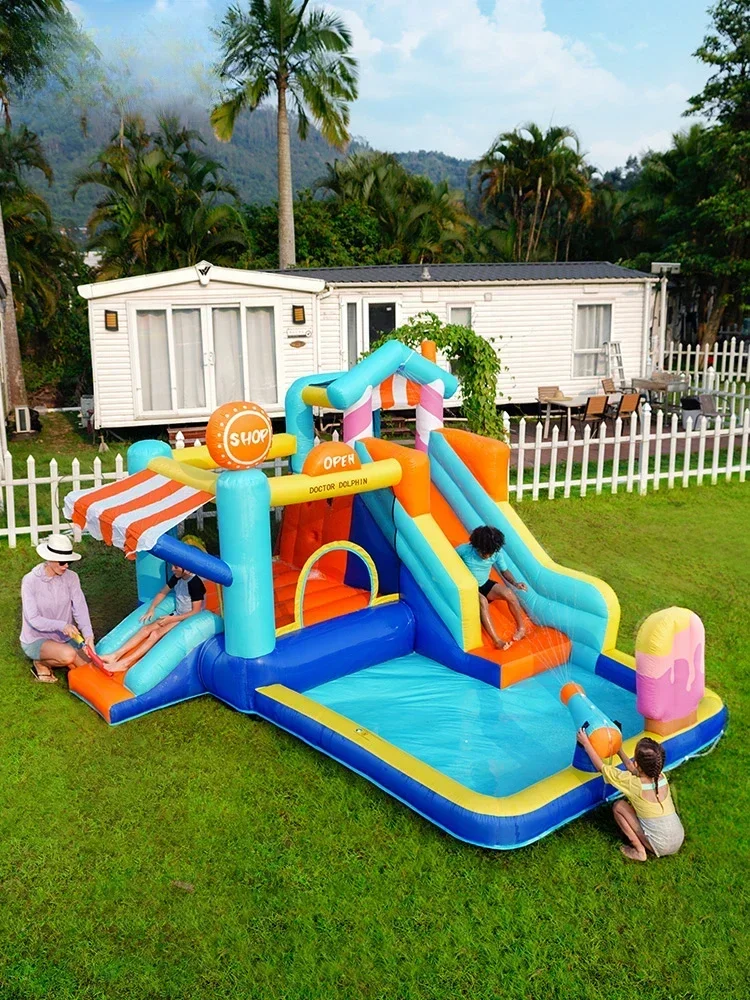 Inflatable Castle Indoor and Outdoor Children Trampoline Slide Trampoline Inflatable Castle with Safety Net