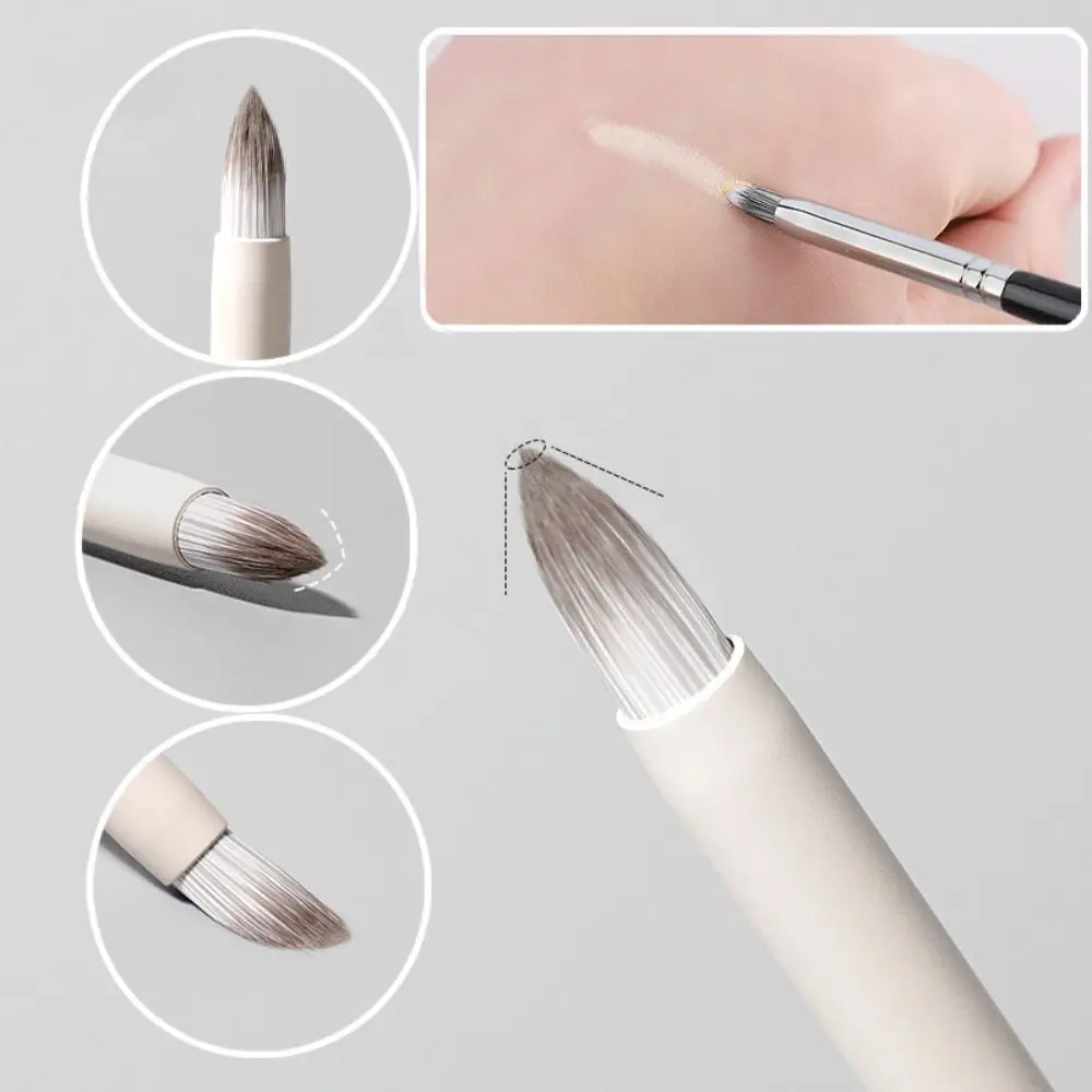 Round Head Pencil Tip Concealer Brush Concealer Blending Brush Wooden Handle Precision Concealer Makeup Brush Foundation