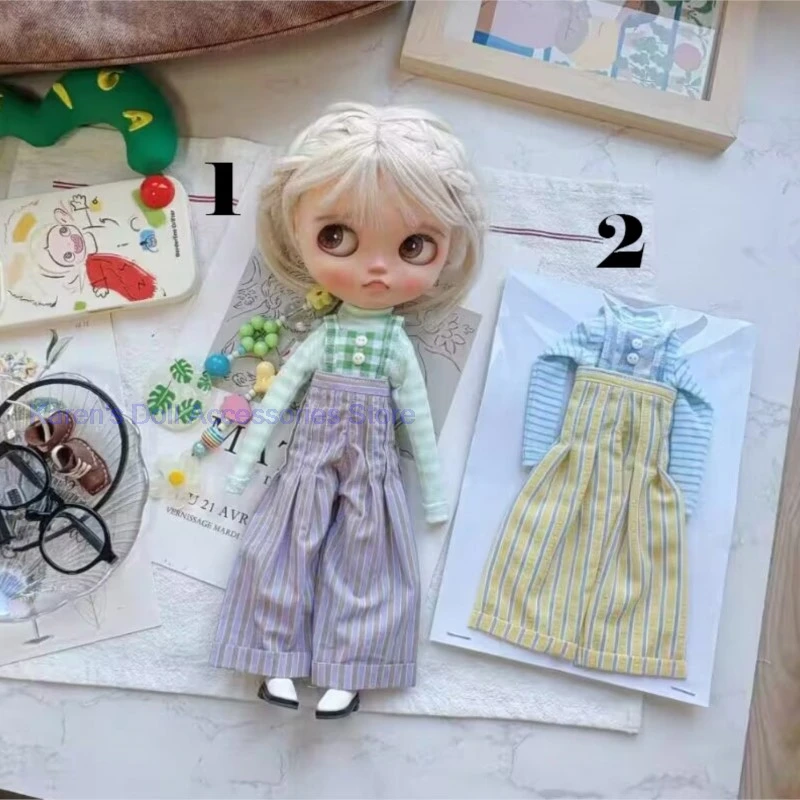 

2 шт. 2026 новый стиль, трикотажная базовая рубашка + комбинезон для Landoudou/Blythe (подходит для Lulu,ymy24,Ob22,24,26,zone, Jenny)