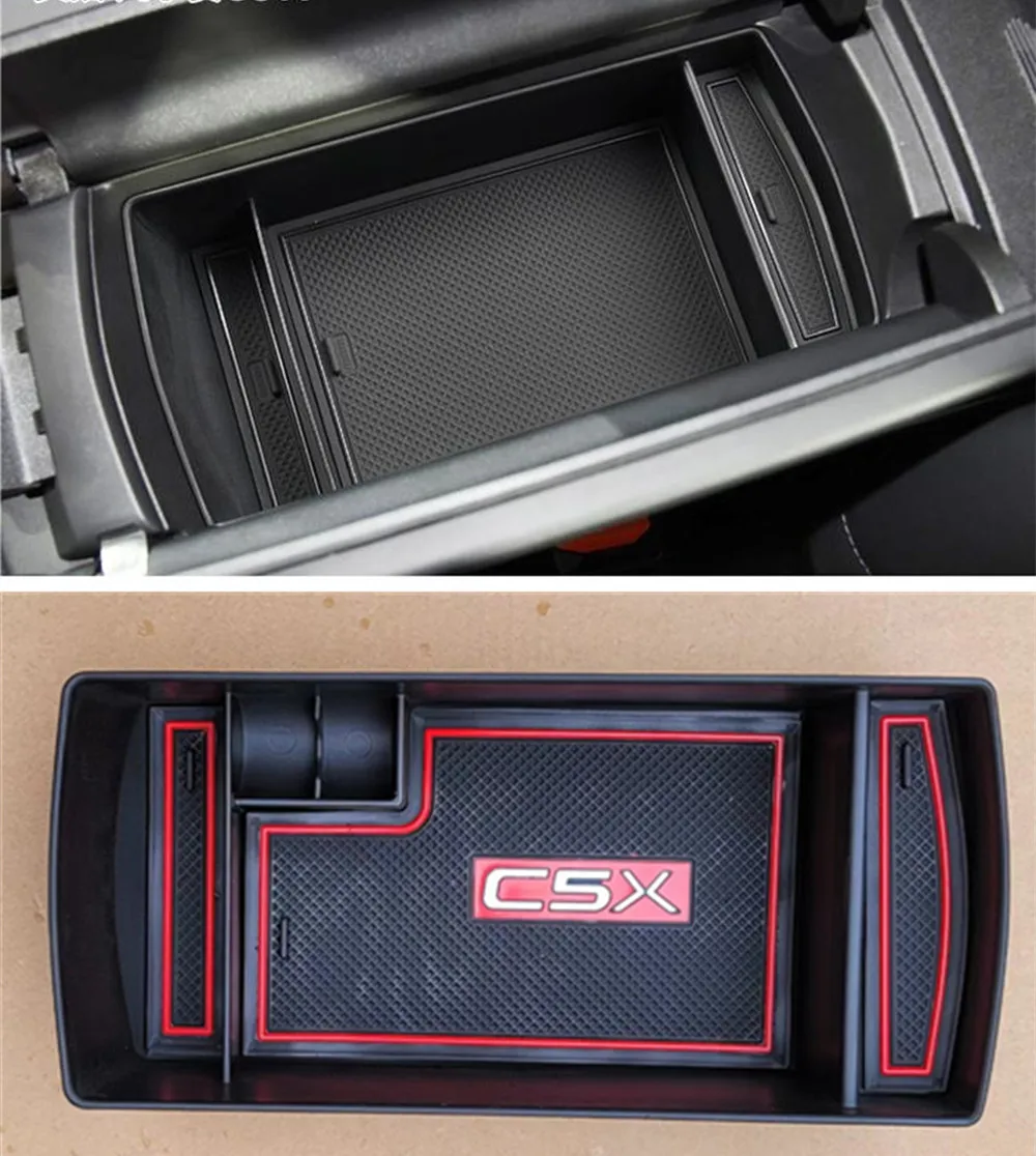 1Pc Car Center Console Armrest Storage Box For Citroen C5 X C5X 2021~2023 Central Storage Organizer Container Tray Accessories