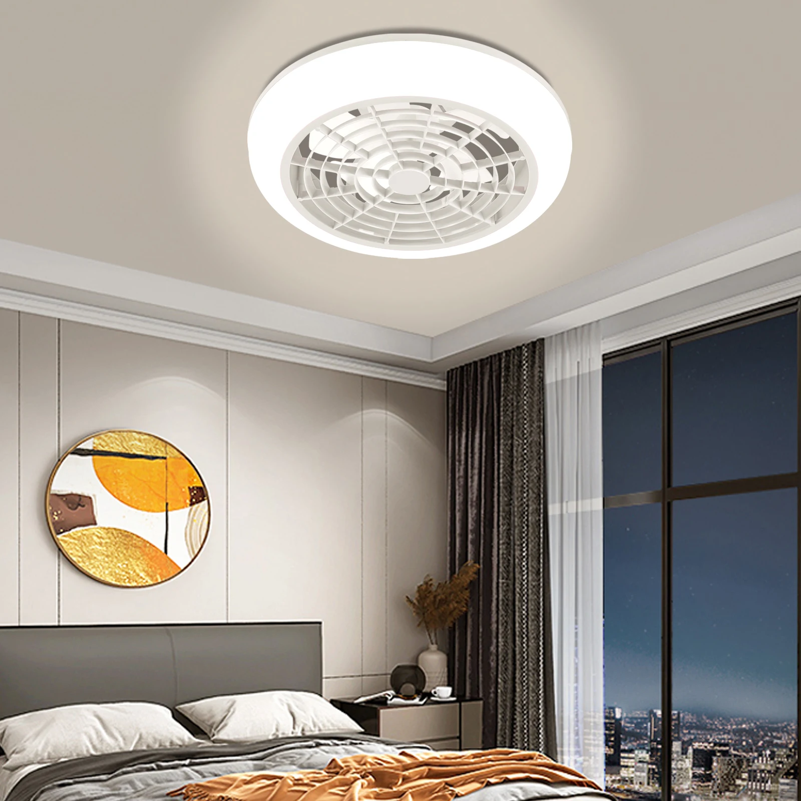 Smart Ceiling Fan Lamp Dimmable LED Fans Lights Remote Control Bedroom Modern Decor 64W