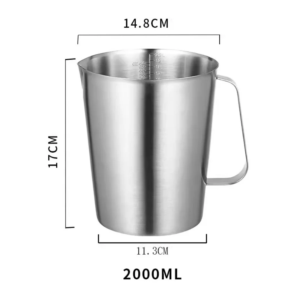 Stainless Steel 304 Measuring Cup With Scale 2000ml Kitchen Measuring Cup,Sanitary Grade Stainless Steel 304