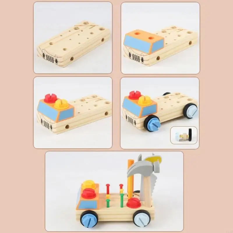 F62d Kinder Schraubenmutterbaugruppe Demontage Spielzeug Holz Hand-Augen-Gehirnentwicklungen Spielzeug Spielzeug