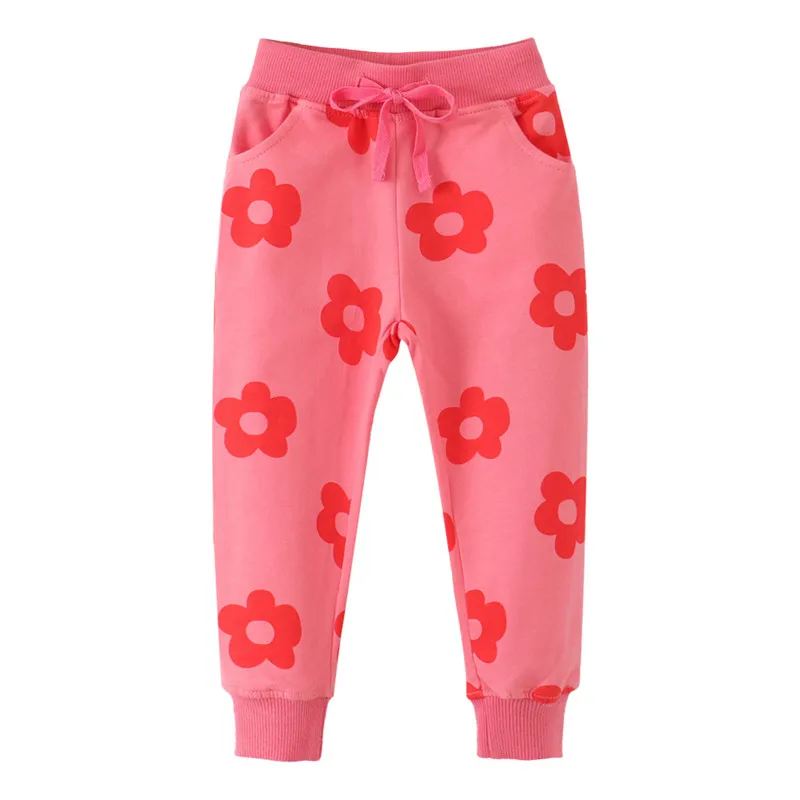 Jumping Meters 2-7T Girls Unicorn Sweatpants Hot Selling Drawstring Full Length Kids Cotton Clothes Fashion Kids Trousers Pants