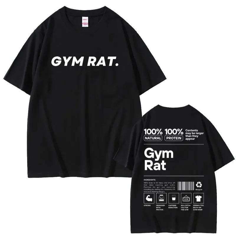 Gym Rat Muscle Mommy Pump Cover T-shirt Funny Powerlifting Workout Bodybuilding T Shirt Men  Fitness Loose Oversized Tshirt