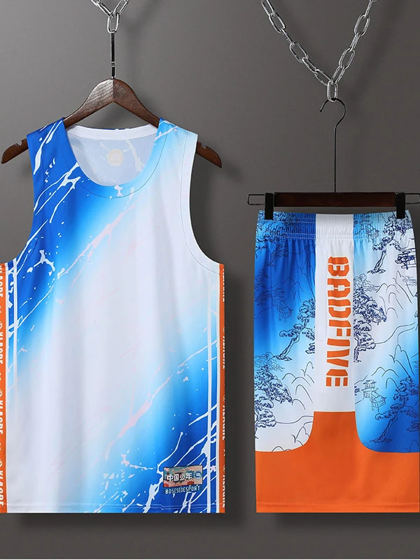 

Youth Baskeall orm Ice Silk Qui Dry Loose Running Sportswear Set for Boys Vest orts 2025 New Summer Polyester