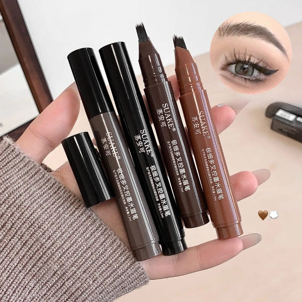 Penna Microblade Ultra Fine Multi Punta a forchetta Capelli come tratti Impermeabile a prova di sbavature Lunga durata per la bellezza naturale delle sopracciglia con piume