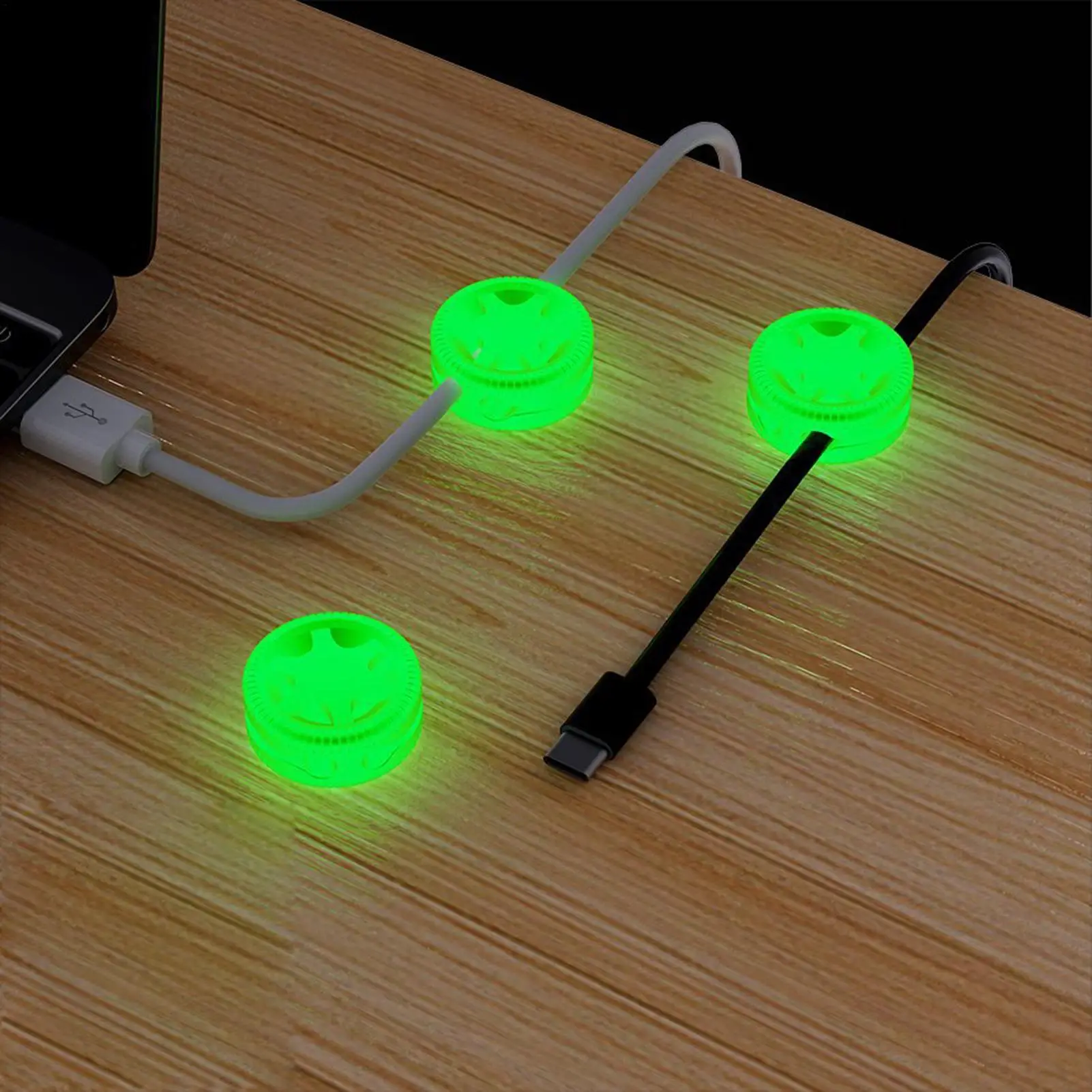 Cable Management Clips Double-slot Car Tire Shape Wire Management Desk Clips For Computer Phone Tablet Nightstand Study Room