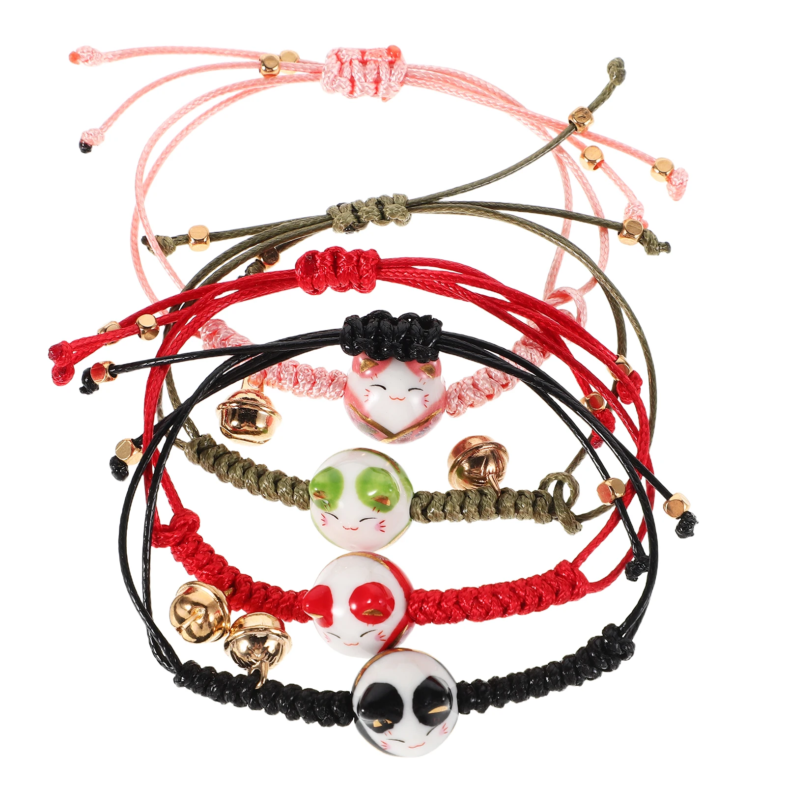 

4Pcs Soft Ceramic Beads Cat Charm Bracelet Braided Jewelry for Office Workers and Casual Wear Cat Bracelets