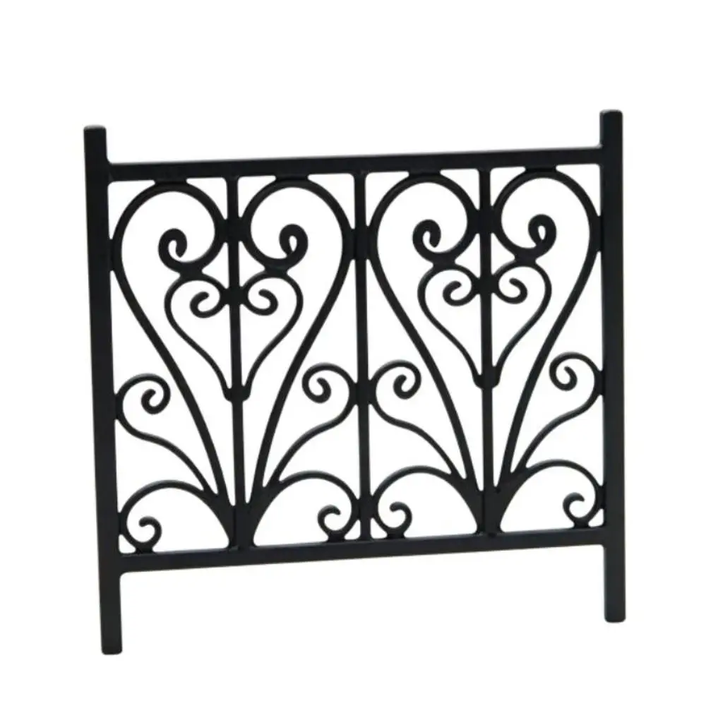Plastic Miniature Railing Iron Look Carved Pattern Balcony Railing Model Ornate Scrollwork Lightweight Miniature Fence Model