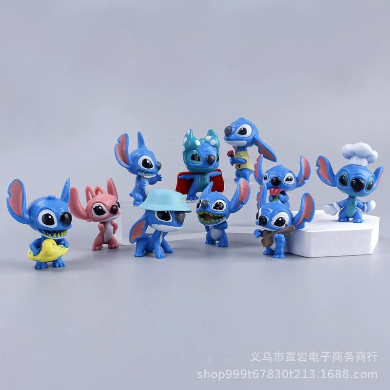 1 stücke Disney Cartoon Lilo & Stich Action figuren Kawaii Stich Anime Figuren Auto Ornamente Kuchen Dekoration Geburtstag Spielzeug Geschenke