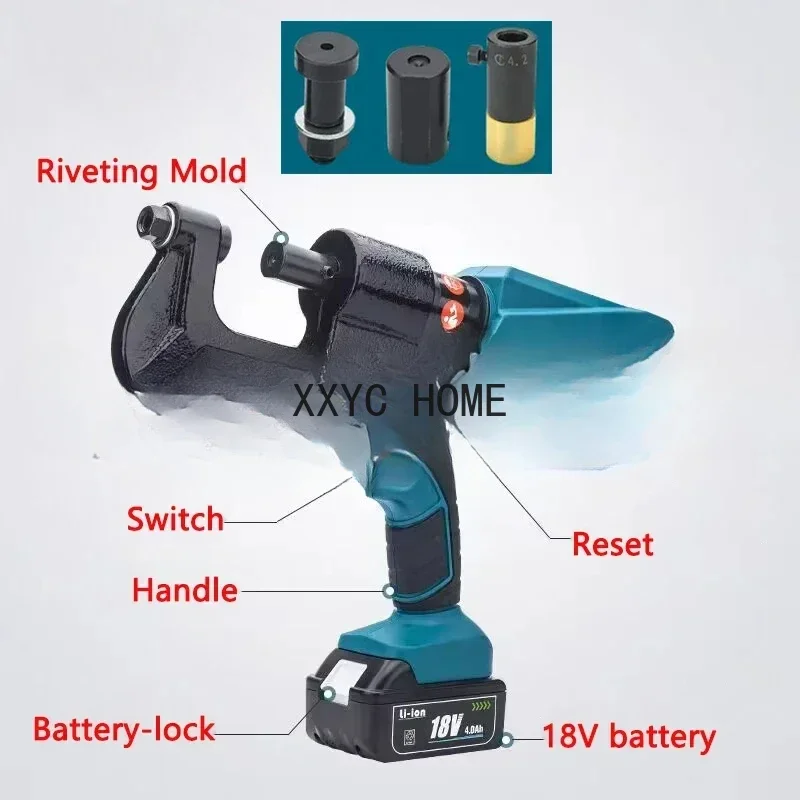 Portable Electric Hydraulic Fast Riveting EZ-M1 Li-battery Duct/Flange/Angle iron Riveter Rechargeable Rivet Machine