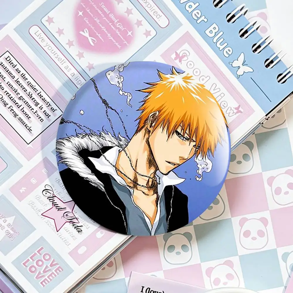 I-Ichigo Anime K-Kurosaki Laser Badge Creative Pins Brooch for Bag Clothes Hat Decor Gifts Fans Collect