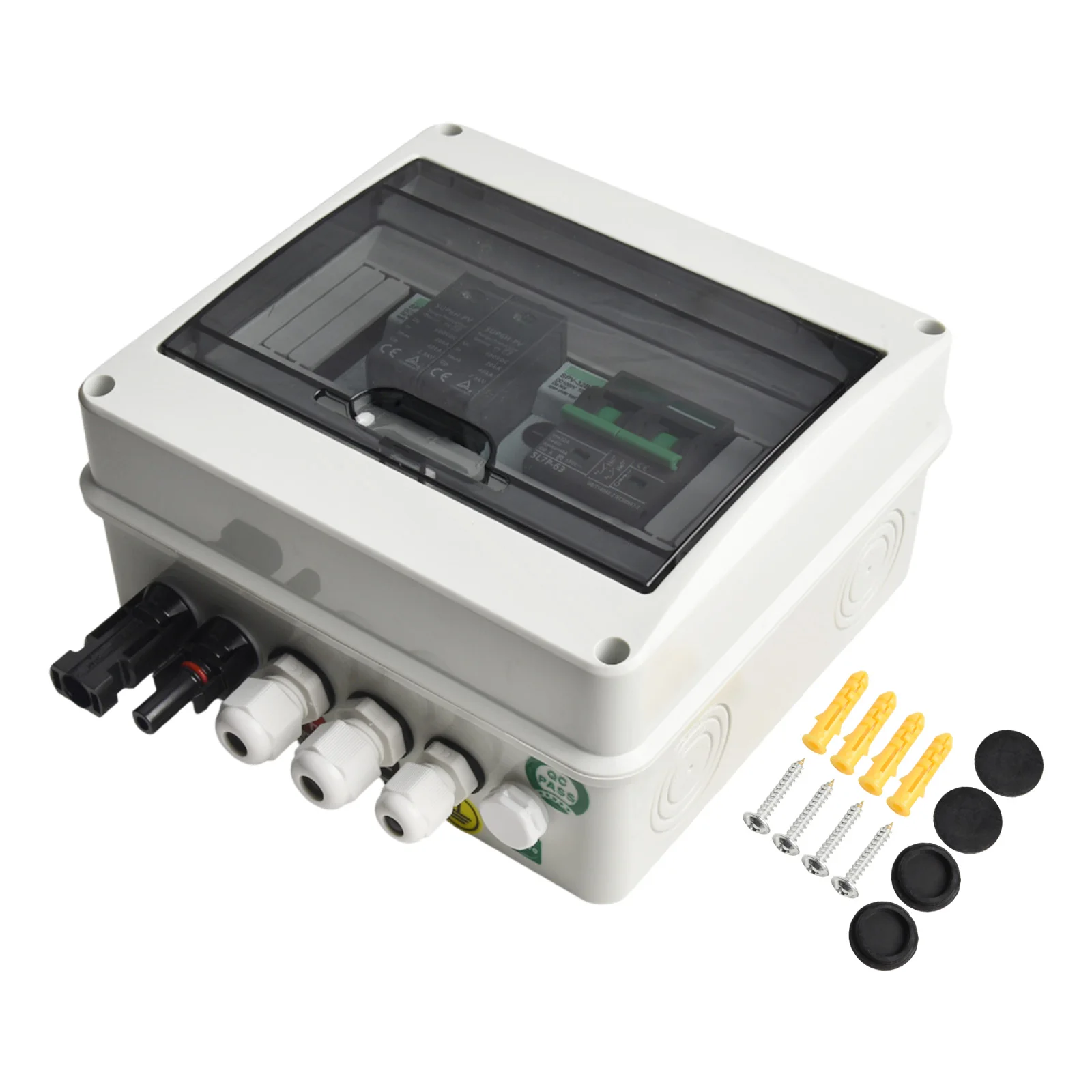 

DC Fuse PV Combiner Box For Residential Rooftop 200*150*95mm 550V For PV Plants IP65 MCB Protection Replacement