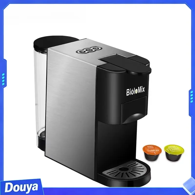 BioloMix 3 In 1 Espresso Coffee Machine 19Bar 1450W Multiple Coffee Makers Fit Nespresso,Dolce Gusto And Coffee Powder