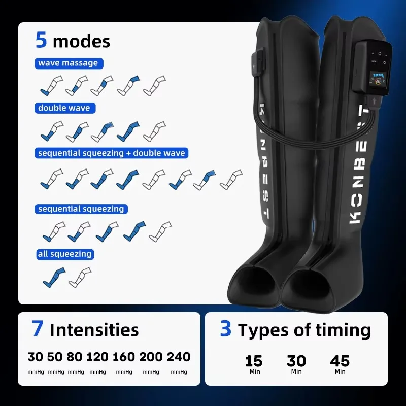 Wireless Leg Compression Recovery Boots Therapy Device Rechargeable 4‑Sets Leg Massager For Venous Thrombosis Prevention