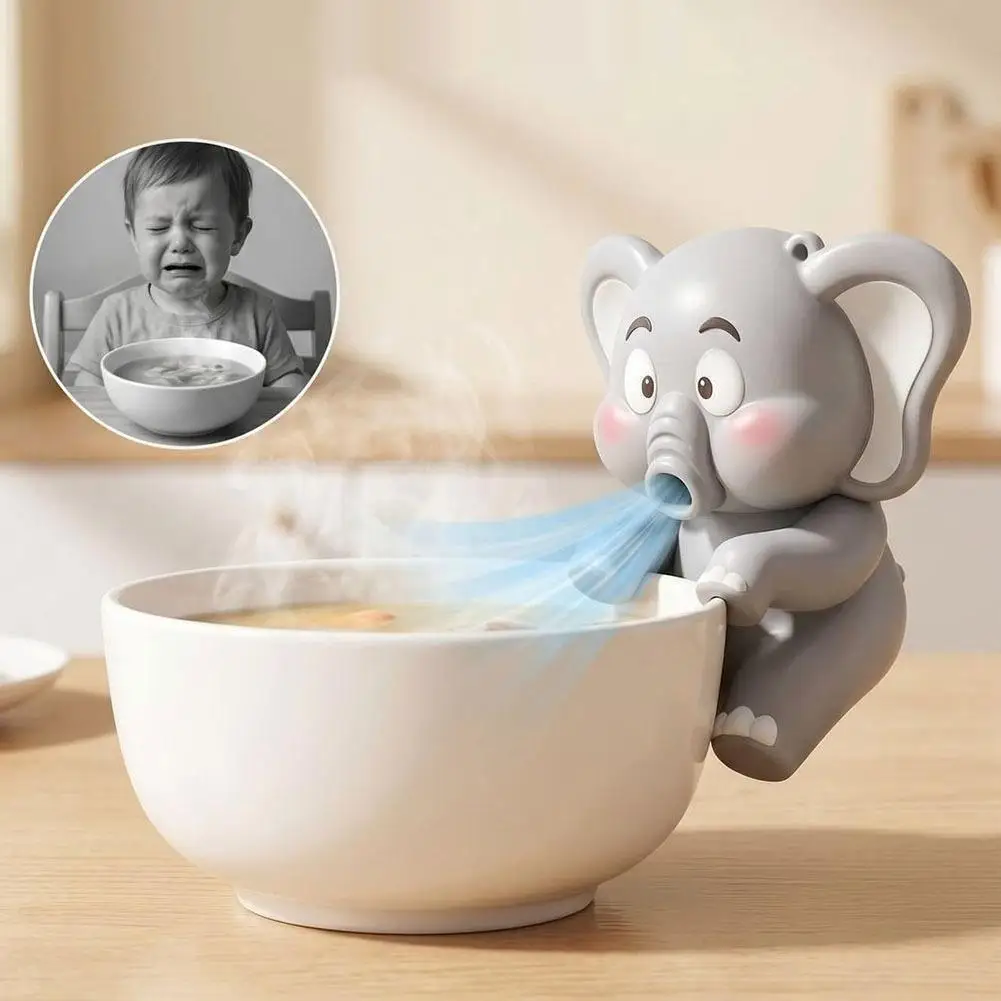 Cute Dinosaur & Elephant Shape Food Blow Cooler For Hot Noodle Congee,Cup & Bowl,Mini Clip On Food Fan,USB Charging Cooling Fan view 5