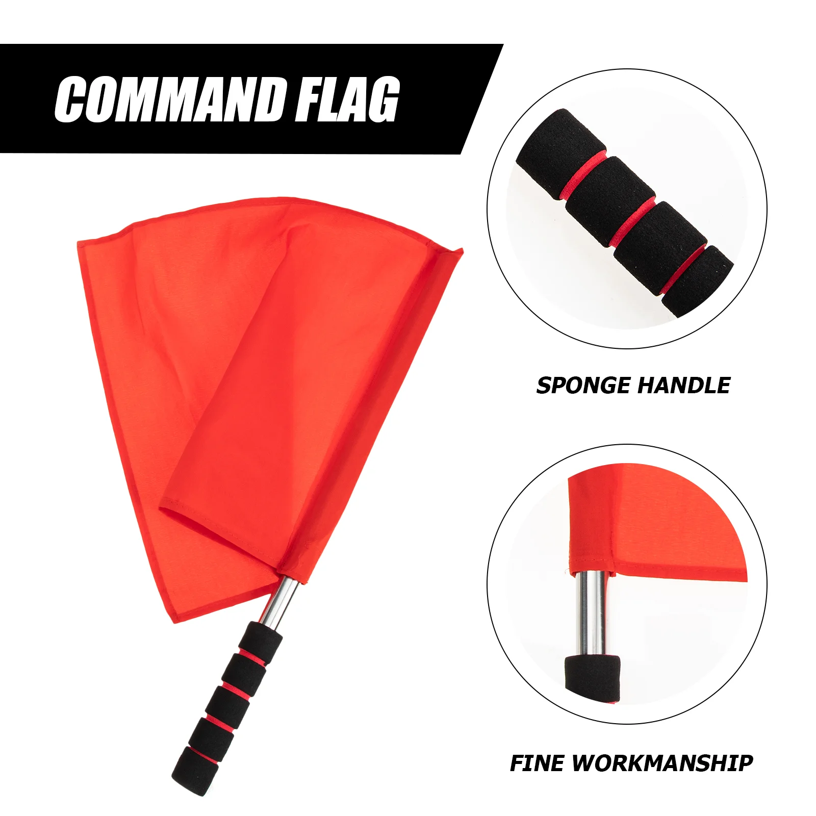 2 Pcs Stainless Steel Signal Flag Racing Conducting Polyester Cotton Hand Flags