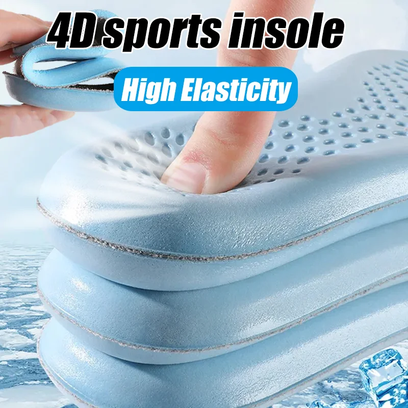 4D Sports Shoes Insoles Super Soft Running Insole for Feet Shock Absorption Baskets Shoe Sole Arch Support Orthopedic Inserts