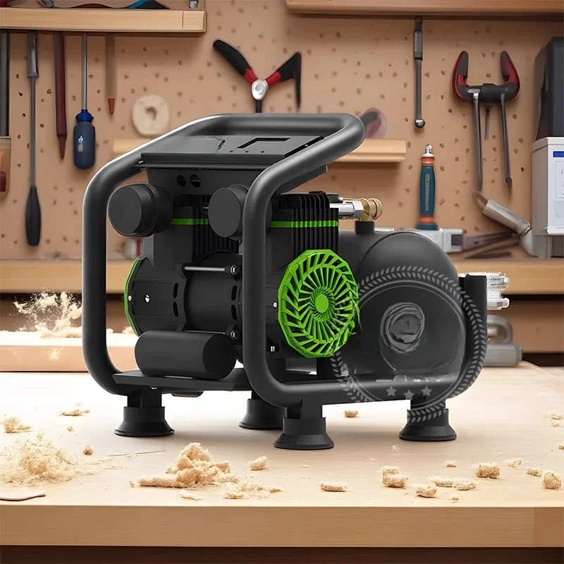 Air pump 6 liters air compressor Small portable woodworker household adjustable pressure 9 high power 1100W silent