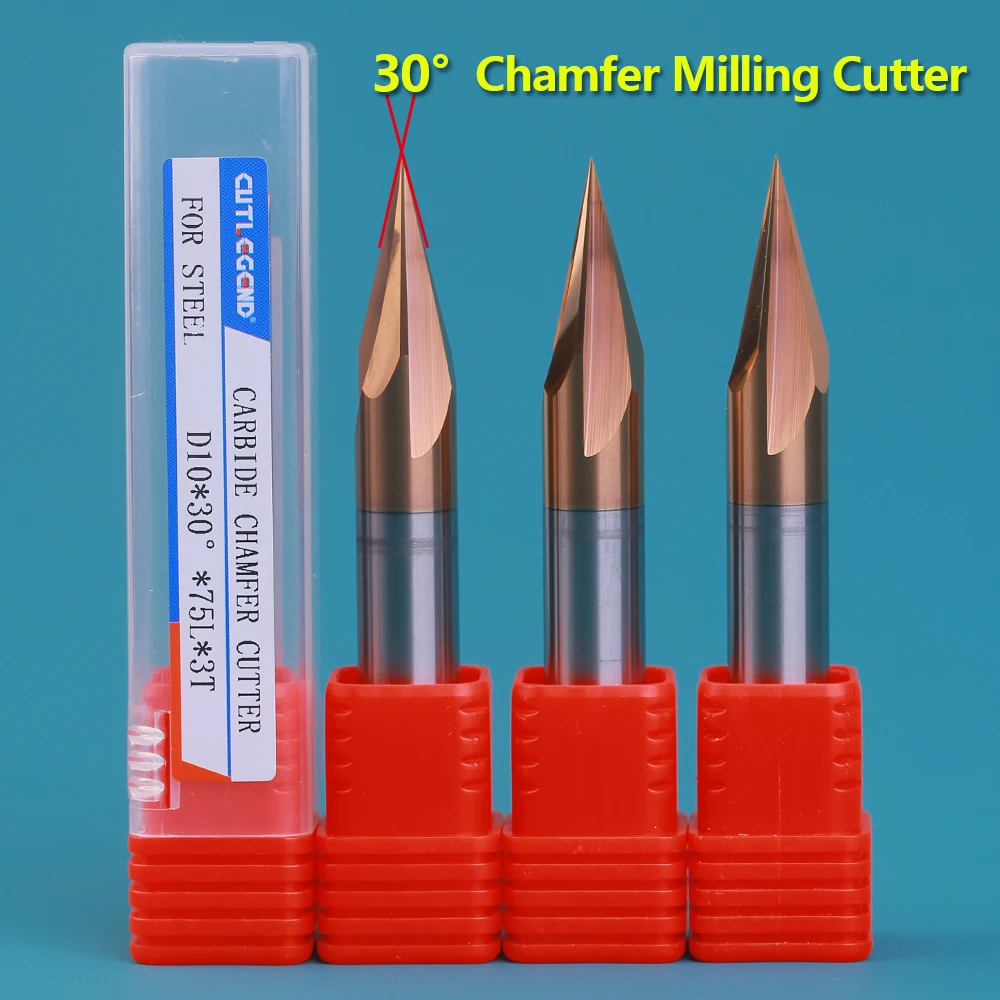 

CUTLEGEND Chamfer Milling Cutter Carbide 3 4 5 6 8 10 12 16mm diameter Chamfering Mill Deburring Edges V Grove Router 30 Degree