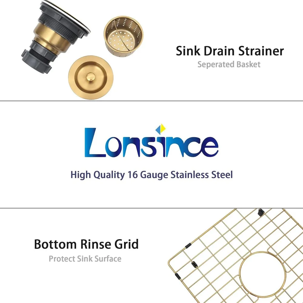 حوض قضيب سفلي من الفولاذ المقاوم للصدأ، مقاس 16، 17 × 19 بوصة، يتضمن محطة العمل، مثالي للحانات المبللة الصغيرة والقضبان المنزلية #5