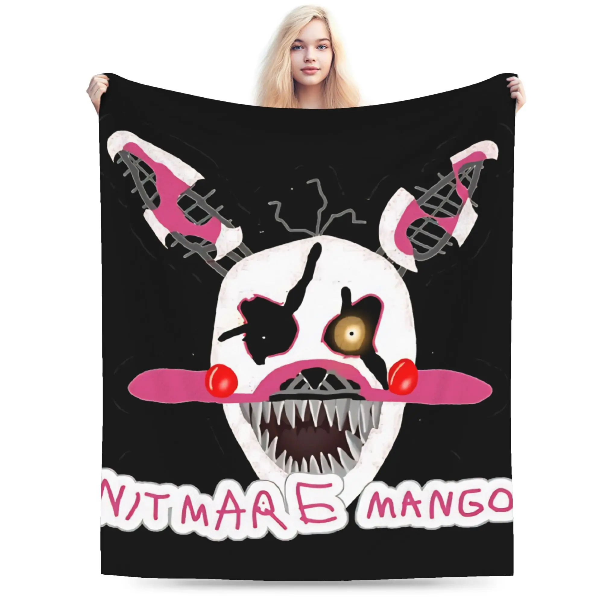 Super Soft The Mangle FNAF Throw Blanket Premium Flannel Fleece Lightweight  Bed Blanket Cozy Warm Blankets All Season Use