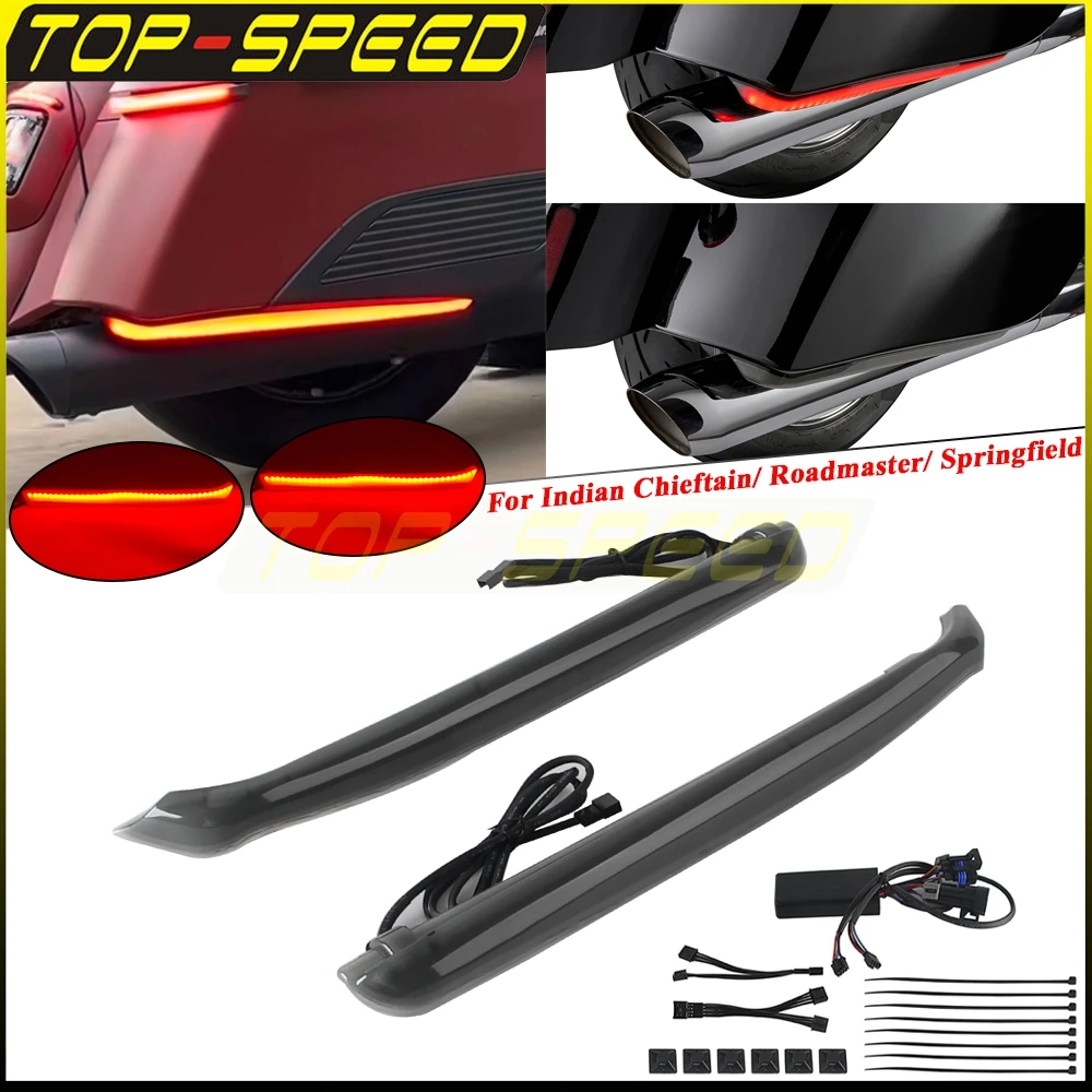 Motorcycle Rear Saddlebag Turn Signal LED Lights For Indian Chieftain Dark Horse Elite Roadmaster Limited Springfield 2021-2023