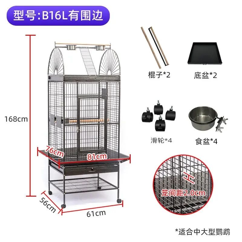 2024 Electroplated Wire Folding Pigeon Parrot Cages Breeding Cage New Large Simple Portable Canary Bird Cage