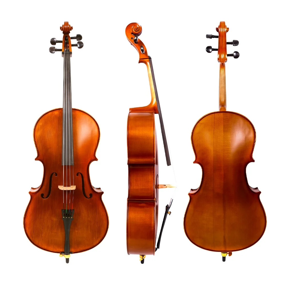 New 1/4 4 string Cello Hand made Maple Spruce Wood Cello Ebony wood Fingerboard With Cello Bag Advance Brazilwood Bow