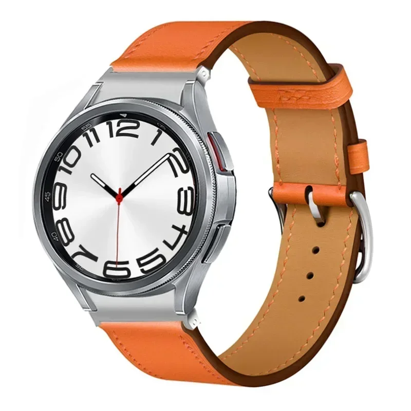 No Gaps Strap for Samsung Galaxy Watch 6/5/4 40mm 44mm 5Pro 45mm Leather Quick Fit Band for Watch 6/4 Classic 47 43mm 46 42mm