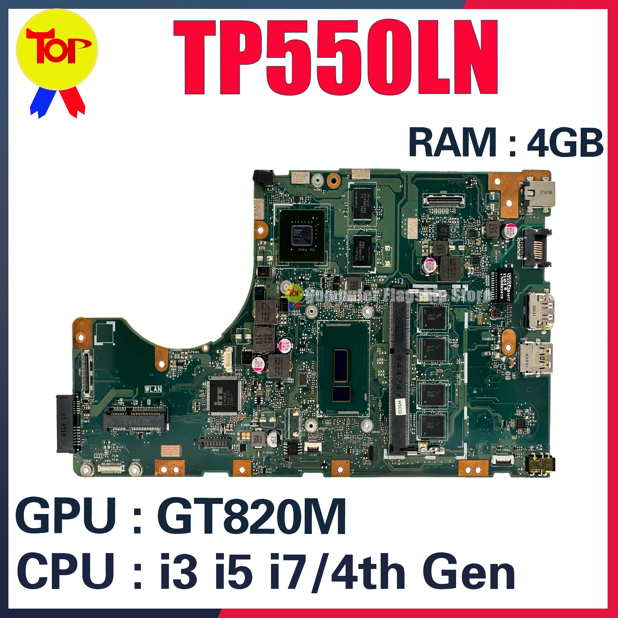 KEFU Mainboard For ASUS TP550LD TP550LJ TP550LA TP550L J550LA J550LD Laptop Motherboard I3 I5 I7 4th Gen 4GB/RAM GT820M/UMA